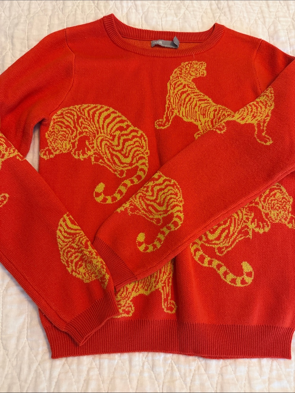 ASOS Red Sweater with Yellow Tiger Motif